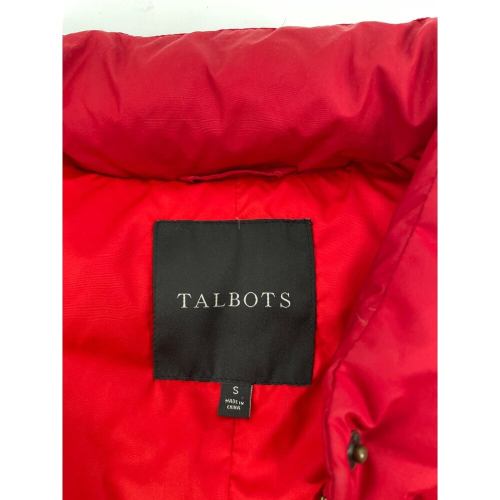 Talbots Womens Small Quilted Down FIll Puffer Vest Lightweight Red Zip Snap - Picture 4 of 7